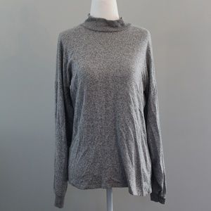 Oversized Gray Bell Sleeved Turtleneck